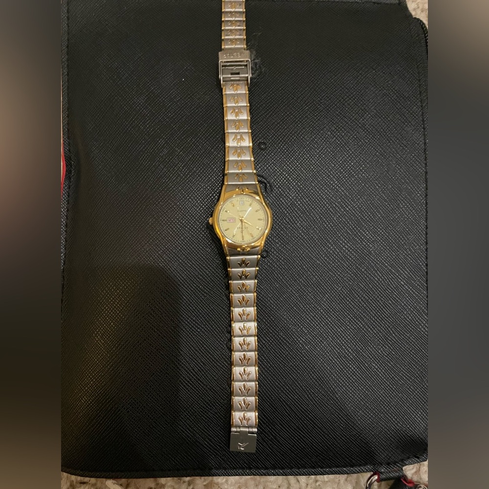 Westar Cream Dial, Silver Golden Tone Stainless Steel Quartz Woman’s Watch